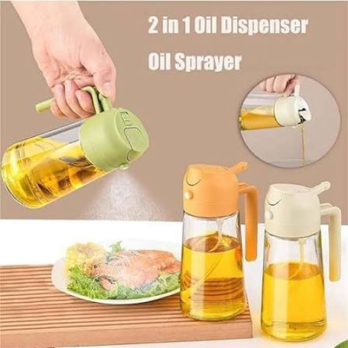 2-in-1 Glass Oil Dispenser & Sprayer