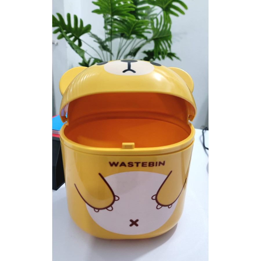 Cute Bear Desk Waste Bin with Lid — image 2