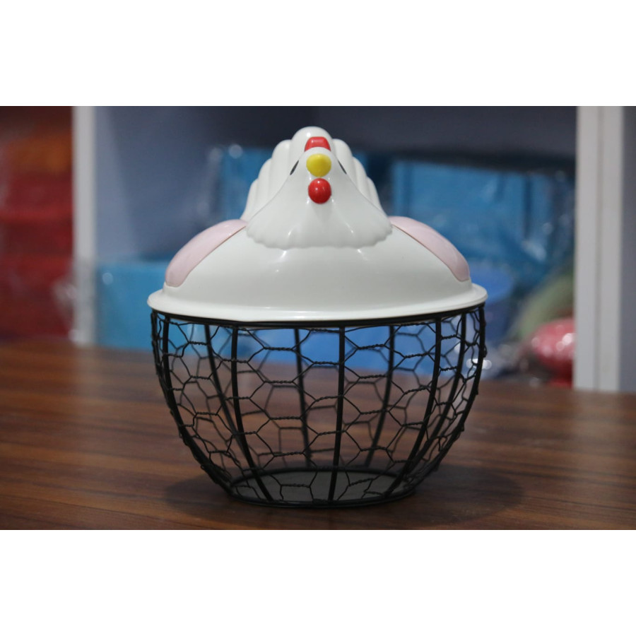 Hen Design Egg Basket with Ceramic Lid — image 2