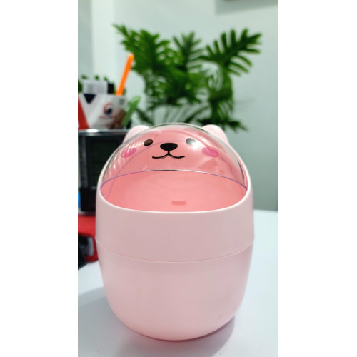 Mini Pink Bear Desk Waste Bin