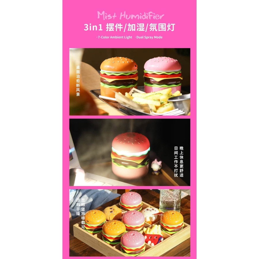 Kedialife Burger Mist Humidifier with 7-Colour Light — image 2