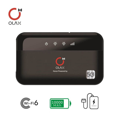 OLAX M100 WiFi 6 Pocket Router with 10000mAh Power Bank