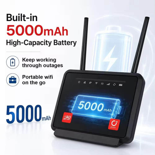 OLAX MC60 4G LTE SIM Router with 5000mAh Battery