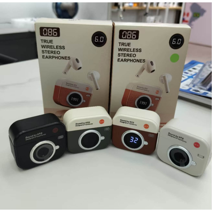 Q86 Retro Camera Earbuds with LED Display — image 2