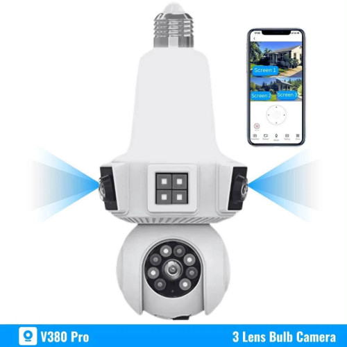 V380 Pro 3-Lens E27 Bulb Camera