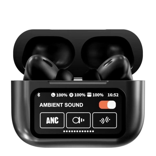 A9 Pro Touch Screen ANC Earbuds (Black)