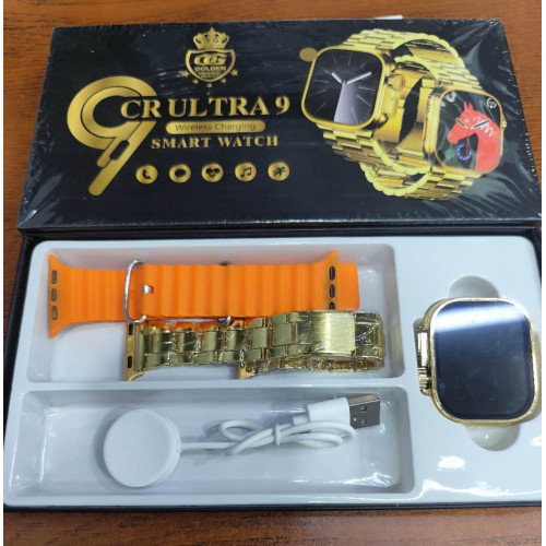 CR Ultra 9 Gold Smart Watch Set