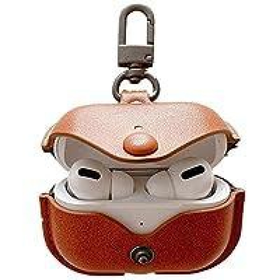 Leather Earbuds Case Cover (Brown) — image 1