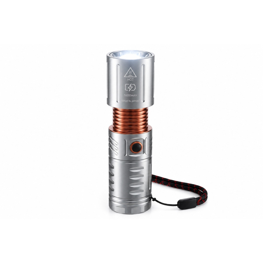 T40 Silver Rechargeable LED Flashlight — image 1