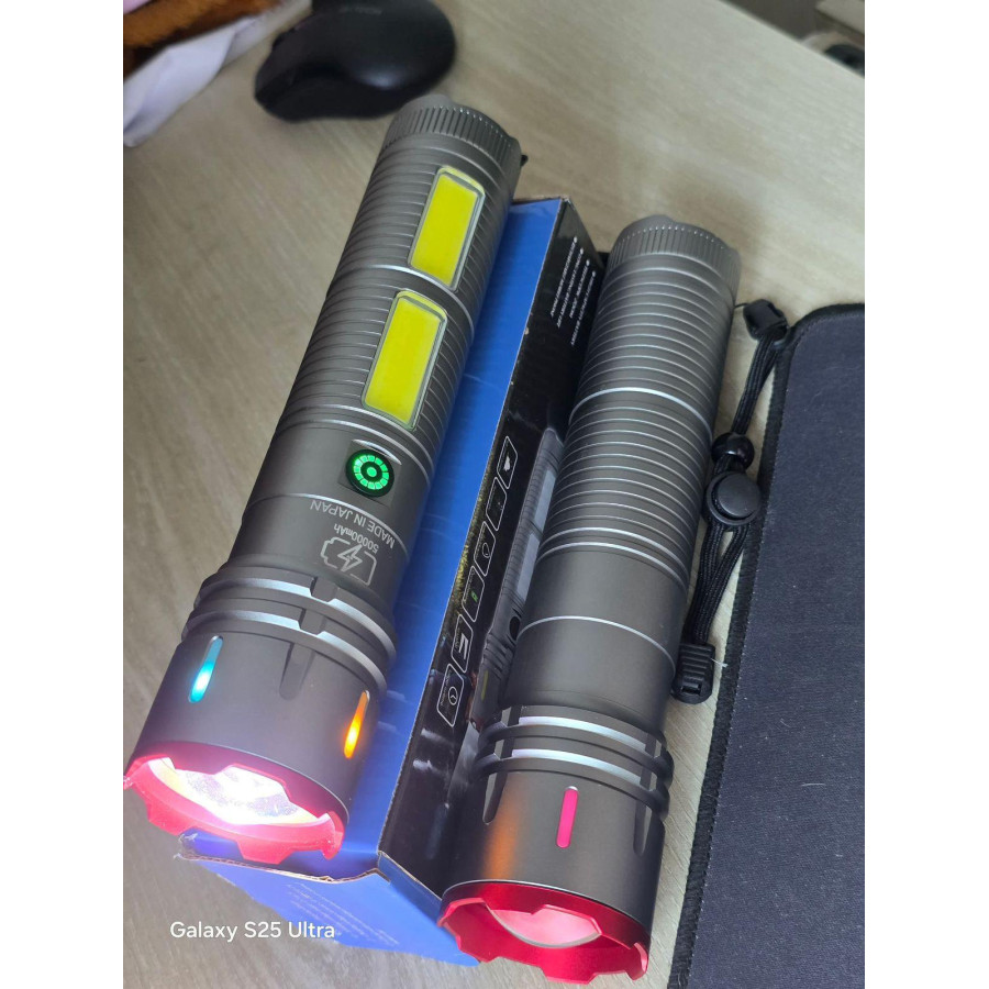 X50 Silver Rechargeable Flashlight with Side Light — image 1