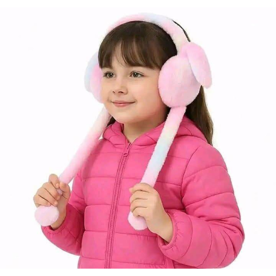 Kids Plush Ear Muffs with Moving Rabbit Ears — image 1
